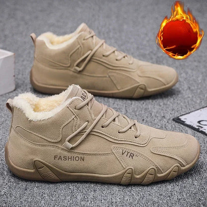 Classic Retro Men Shoes 2024New Winter Plush Warm Comfortable Cotton Shoes Trend Outdoor Mountaineering Work Sports Casual Shoes