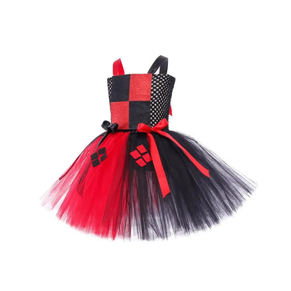 Girls Halloween Costume Circus Clown Costume Kids Tutu Skirts Dress Cosplay Stephen King's Cosplay Carnival Dress Fancy Dress Up