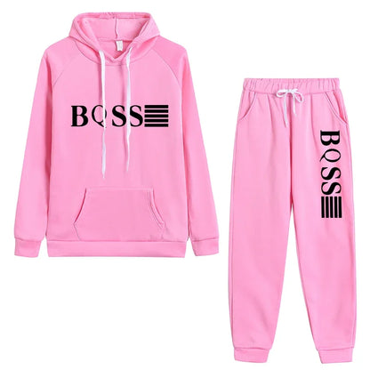 New Womens Tracksuit Printing Hooded Sweatshirt Suit High Quality Casual Jogging Outfits Clothing Pullover Lady Sport Pant Sets