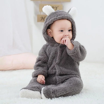 Newborn Baby Rompers Winter Warm Fleece Bebe Boys Girl Costume Infant Girls Clothing Animal Overall Baby Jumpsuits Xmas Outfit