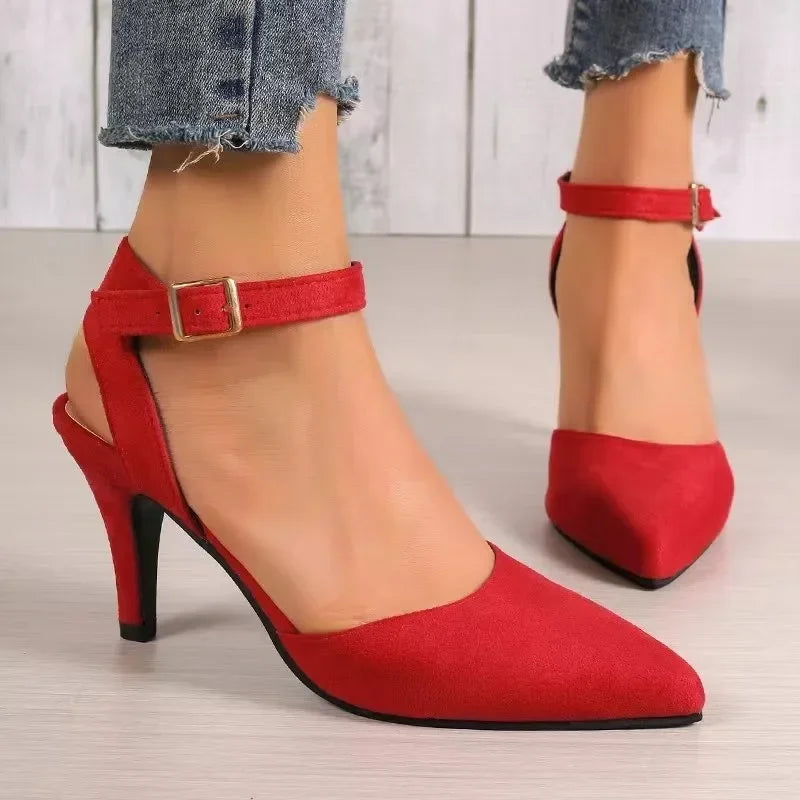 2024 Hot Sale Fashion Baotou Women Pumps Solid Color Outdoors Sexy Party Slender Heel High Heels Women's Sandals Plus Size 43