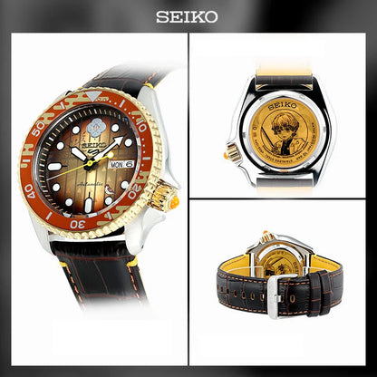 Original Seiko 5 Automatic Mechanical Anime Characters Watch Men Sports 10 Bar Waterproof Women Watch Week Display Calendar