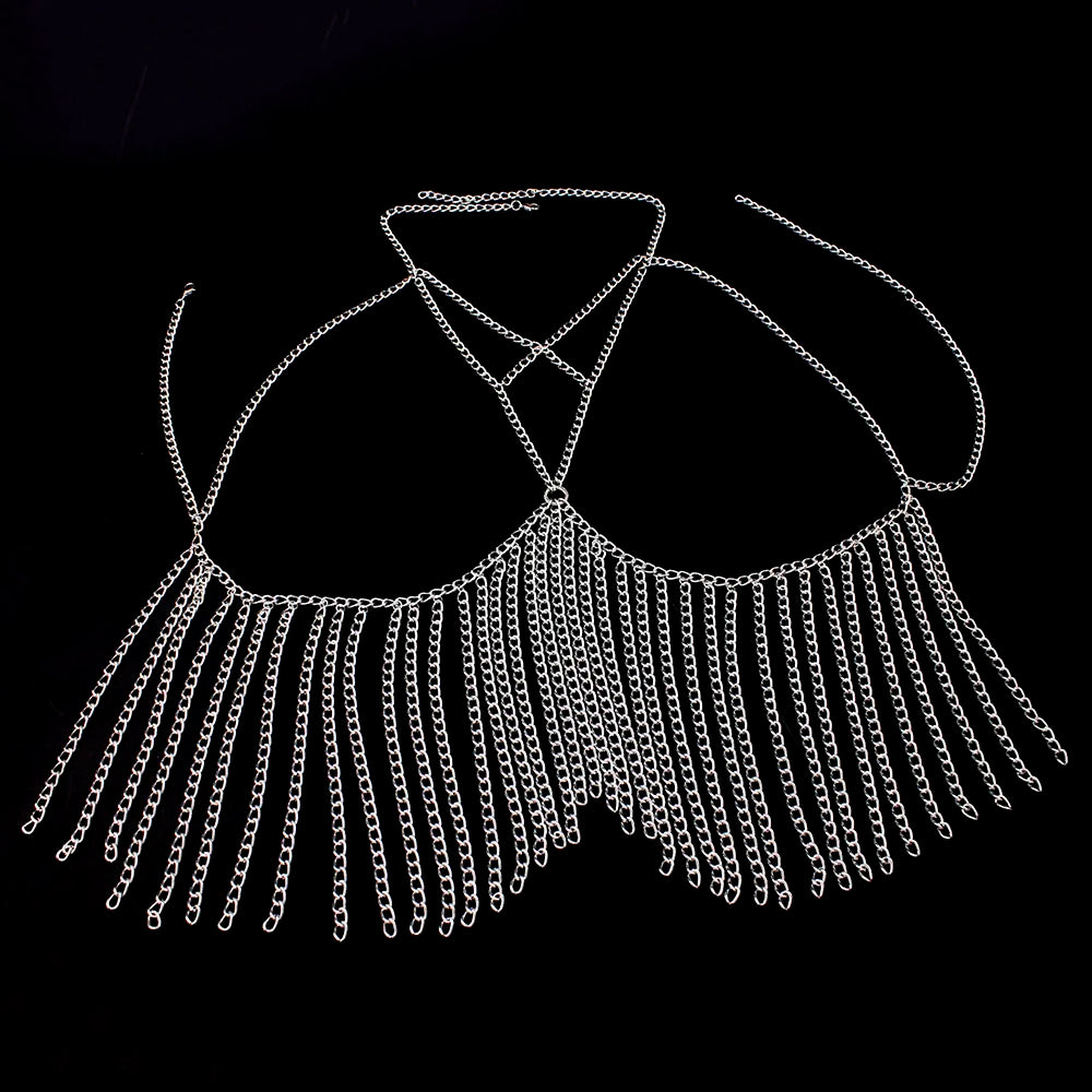 New Arrival Sexy Tassel Body Chain Waist Belly Bras Woman Bikini Female Body Jewelry Long Metal Fringe Nightclub