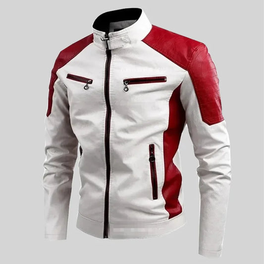 Men's Motorcycle Jacket Windproof Tight Casual Fashion Leather Jacket High Quality Men Clothing Motorcycle Leather Jacket