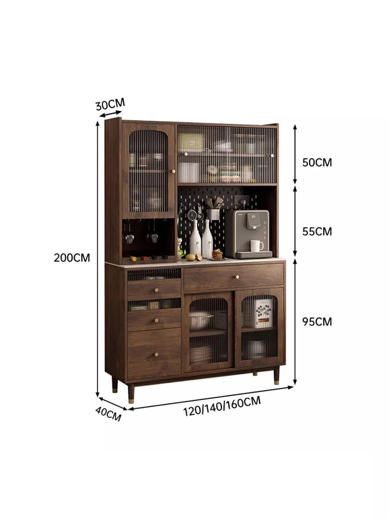 Retro Style Design Wine Cabinet Solid Wood Construction Storage Sideboard Wine Cabinet Lemari Sudut Vitrinas Bar Furniture Club