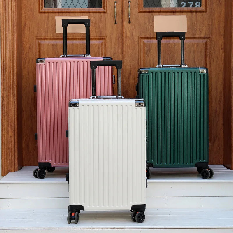 Luggage New Fashion Universal Wheel Aluminum Frame Medium Luggage Size Luggage For Travel Suitcase Fashion Password Trolley Case