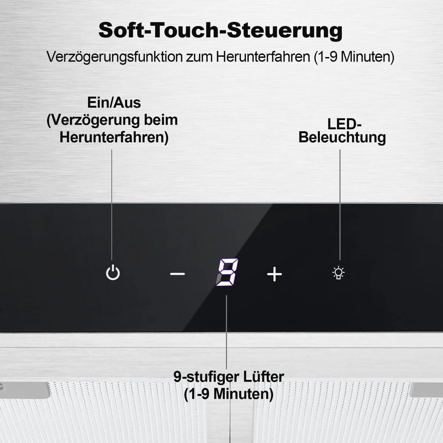 TopStrong 60cm 700m³/h Touch Control Wall-Mounted Extractor Hood EUTT0660