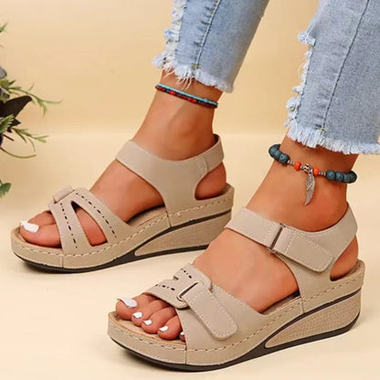 New Open Toe Fashion Women's Sandals Summer 2023 Soft Sexy Womens Sandals Wedge Buckle Women's Orthopedic Sandal Footwear Female