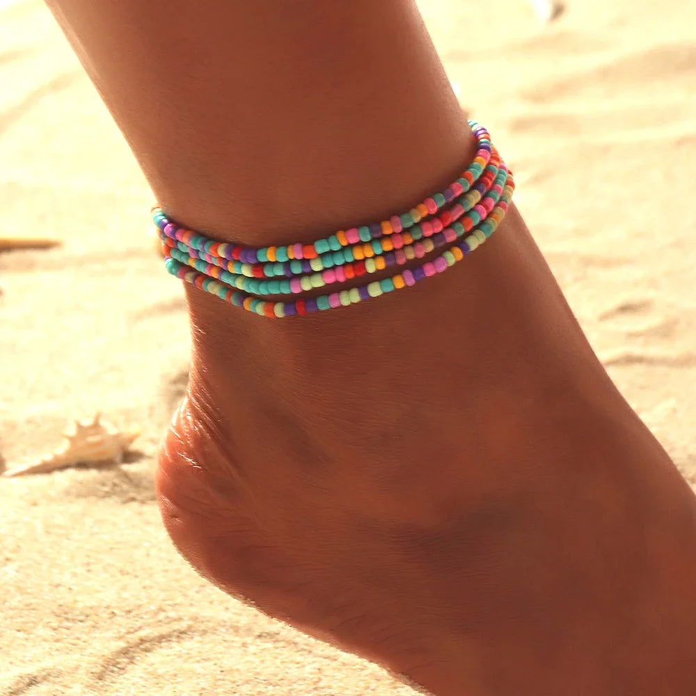 Bohemia Beads Ankle Bracelet Body Jewelry Summer Handmade Beach Anklets For Women Waistchain Foot Chain Girls Accessories Gifts