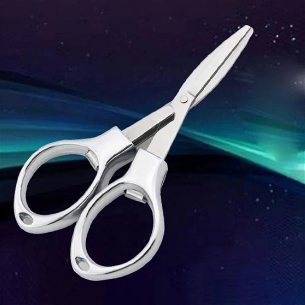 Mini Scissors Foldable Kitchen Bar Utensils 23g Makeup Scissors Portable Home Supplies Silver Stainless Steel Scissors Small Abs