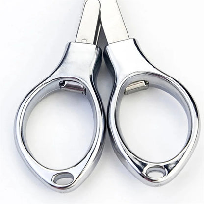 Mini Scissors Foldable Kitchen Bar Utensils 23g Makeup Scissors Portable Home Supplies Silver Stainless Steel Scissors Small Abs