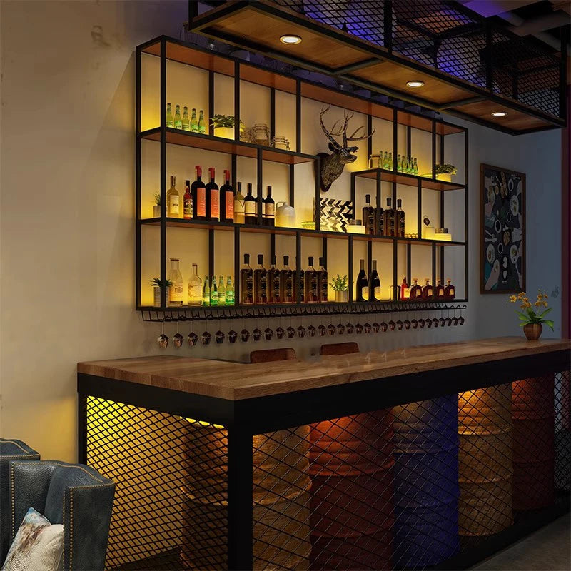 Hanging Whisky Storage Bar Cabinet Display Commercial Restaurant Modern Wine Cabinets Metal Stojak Na Wino Kitchen Furniture