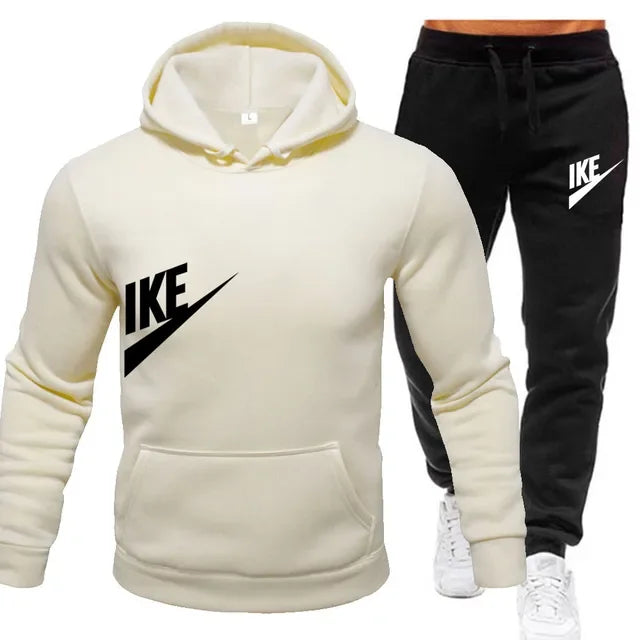 New men's sports hoodie + sports pants 2 sets, fashion printed autumn and winter men's and women's leisure suits, street clothes