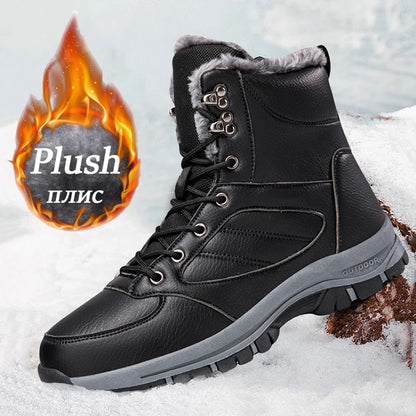 Winter Snow Boots For Man Sneakers Fast Shipping Outdoor Hiking Boots PU Leather Warm  Men Shoes Climbing Casual Shoes Size39-48