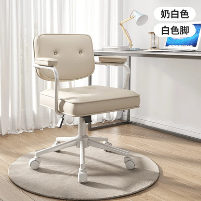 Nordic White Office Chair Girl Ergonomic Wheels Relaxing Hand Armchairs Modern Conference Cadeira Presidente School Furniture