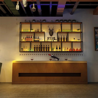 Hanging Whisky Storage Bar Cabinet Display Commercial Restaurant Modern Wine Cabinets Metal Stojak Na Wino Kitchen Furniture