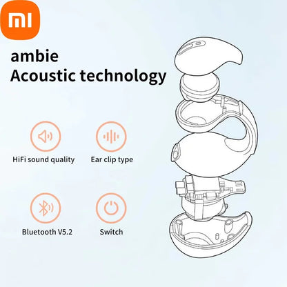 Xiaomi Ear-Clip Bluetooth-compatible Headphones Bone Conduction Earphone Wireless Earbuds 3D Surround Stereo Bass Sports Headset