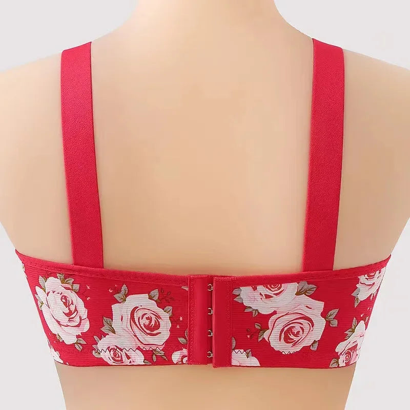 Women Mother Bras Plus Size Underwear Seamless Corset Push Up Lingeries Intimates Flower Wireless Bralettes Female Soutien Gorge