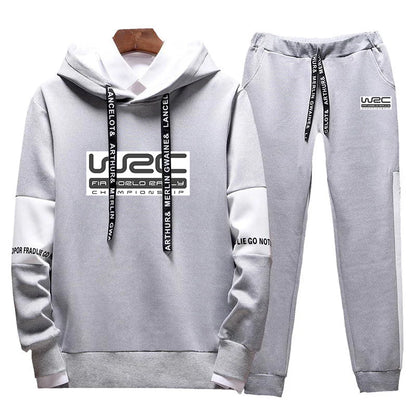 World Rally Championship WRC Spring and Autumn New Men Fashion Lace-up Sets Printing Hoodie Leisure Trousers Two-piece Suits