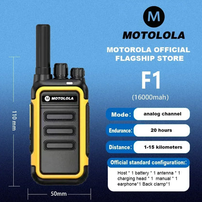 MOTOLOLA F1 2Pcs Walkie Talkie  Portable Two-Way Radio UHF Transceiver Set Walkie-talkies Radio Walkie Talkie Long Range COD