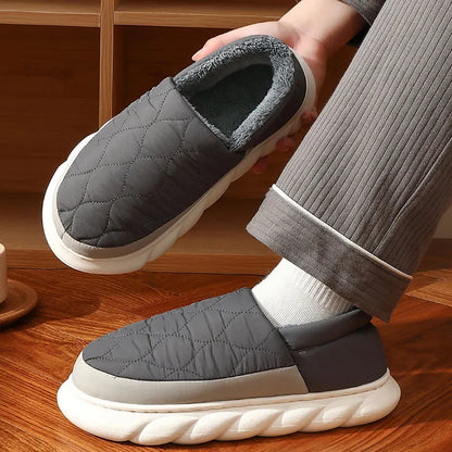 Bebealy Men Shoes Fur Women Slippers Winter House Shoes For Women Indoor Plush Warm Women Shoes 2024 Casual Home Shoes For Men