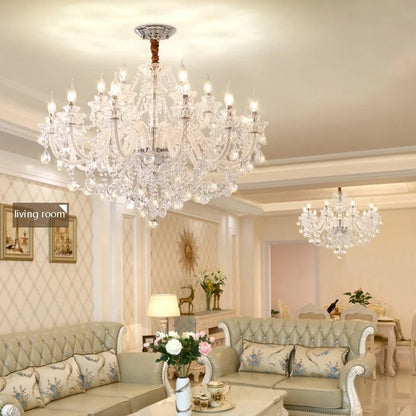 Transparent Crystal Chandelier Luxurious Living Room Dining Room Lamp Household Light Clothing Store Bedroom Lighting Fixtures