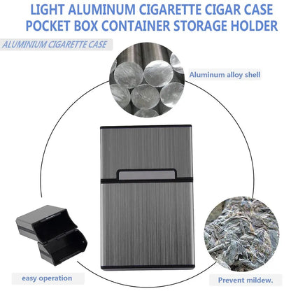 Portable Cigarettes Slim Aluminum Cigarette Case Cigar Tobacco Holder Box Storage Container Smoking Accessories