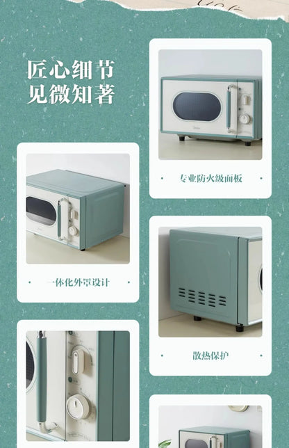 Multifunctional microwave oven household small mechanical flat plate sterilization easy to clean retro