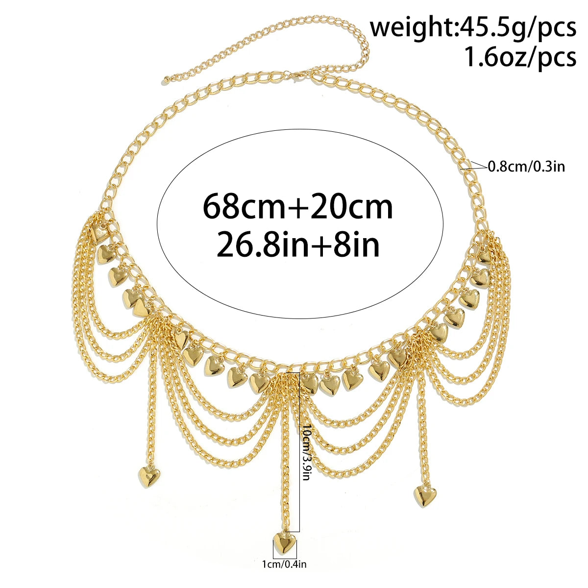 IngeSight.Z New Gold Color Star Love Heart Butterfly Pendant Waist Chain for Women Elegant Sexy Bikini Party Belt Body Jewelry