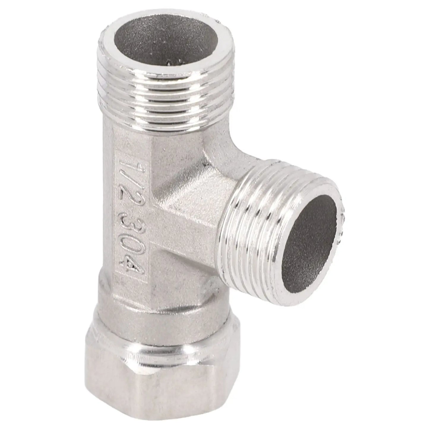 G1/2 3 Way T-Adapter Bathroom Shower Faucet Water Splitter Toilet Shower Valve Spray Nozzle Converter Stainless Steel