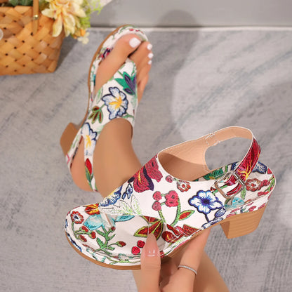 Women Sandals 2024 New Trend Chunky Women Sandals Mid Heels Fashion Shoes Summer Brand Dress Pumps Casual Shoes Women Sandals