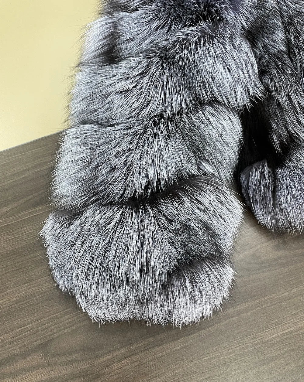 Women's Luxury Natural Fox Fur Jacket Long Turn-Down Collar Real Fox Fur Jacket Turn-down Collar Luxury