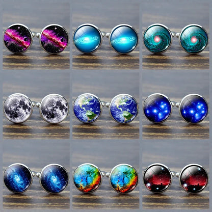 Cufflinks Universe Galaxy Planet Cufflinks Men Fashion Cuff Links Wedding Nebula Moon Jewelry Star Best Man Cufflinks