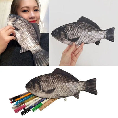 Funny Fish Shape Pencil Case Wallet Animal Cartoon Handbag Organizer Stationery Pencil Box Study Supplies