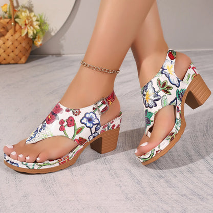 Women Sandals 2024 New Trend Chunky Women Sandals Mid Heels Fashion Shoes Summer Brand Dress Pumps Casual Shoes Women Sandals