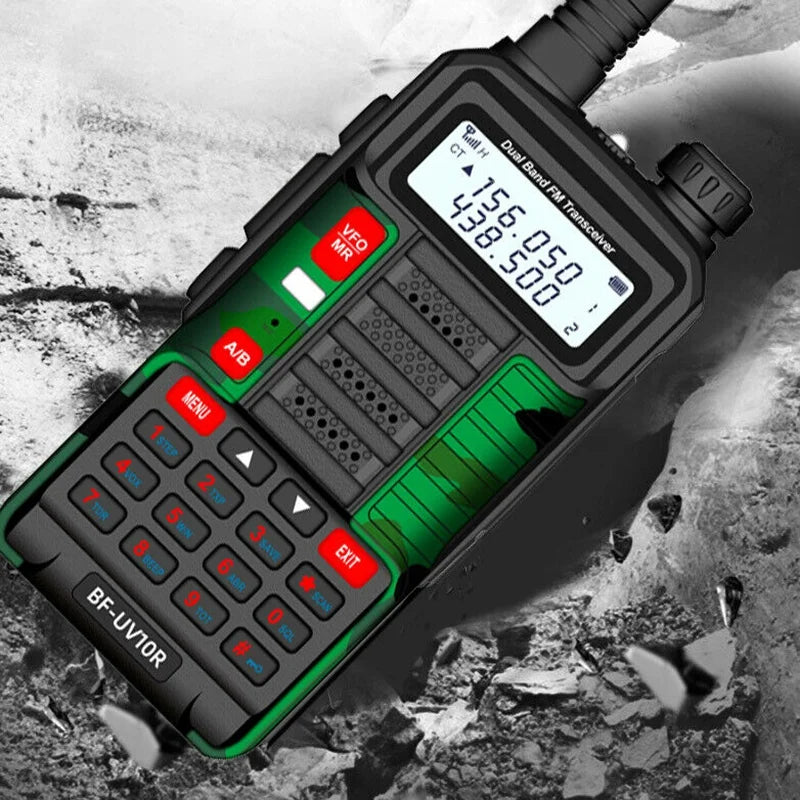 2023 BAOFENG 10W Portable High Power Walkie-Talkie UV-10R 50km  VHF UHF Dual Band Two Way CB Ham Radio Transceiver UV5R Upgraded