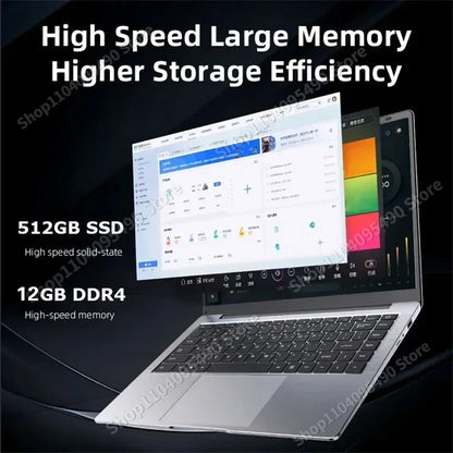 Ultra Slim Laptop 14.1" Intel Core i7-7500U Windows 11 Laptop Computer 16GB RAM 1TB/2TB SSD 1920*1080 Notebook Computer Portable