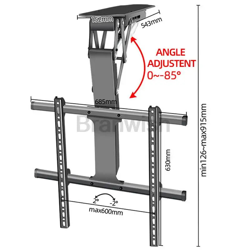 50-75" Ceiling TV LIFT Electric Remote Control Rotating DT500 Bracket Support Motorized Stand Adjustable Techo Mount Wall Holder