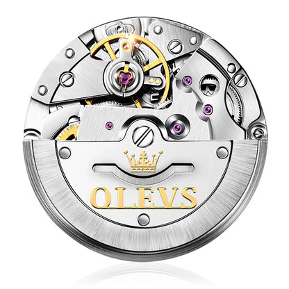 Olevs Men's Watch Luxury Stainless Steel Mechanical Men's Watch Sports Diving Waterproof Water Rolexable Men's Luxury Watch