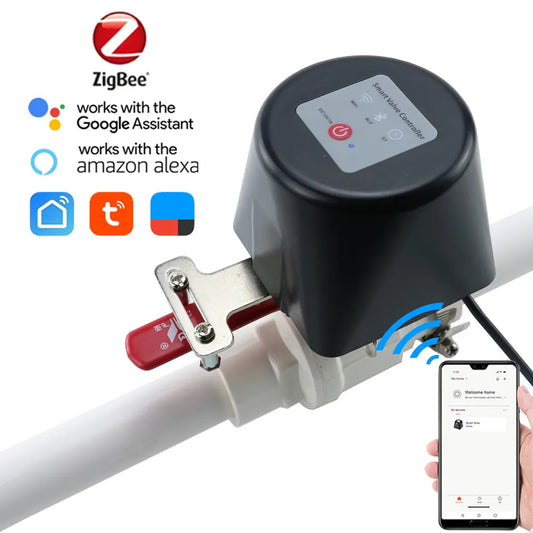 1/2" 3/4" 1" Tuya Zigbee Smart Gas Valve Garden Water Shut Off Timer Irrigation Controller with Alexa Google Assistant SmartLife