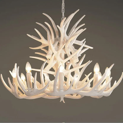 Retro Resin Antler Led Chandelier Restaurant Room Desks Loft Ceiling Pendant Lights Home Decoration Accessories Light Fixture