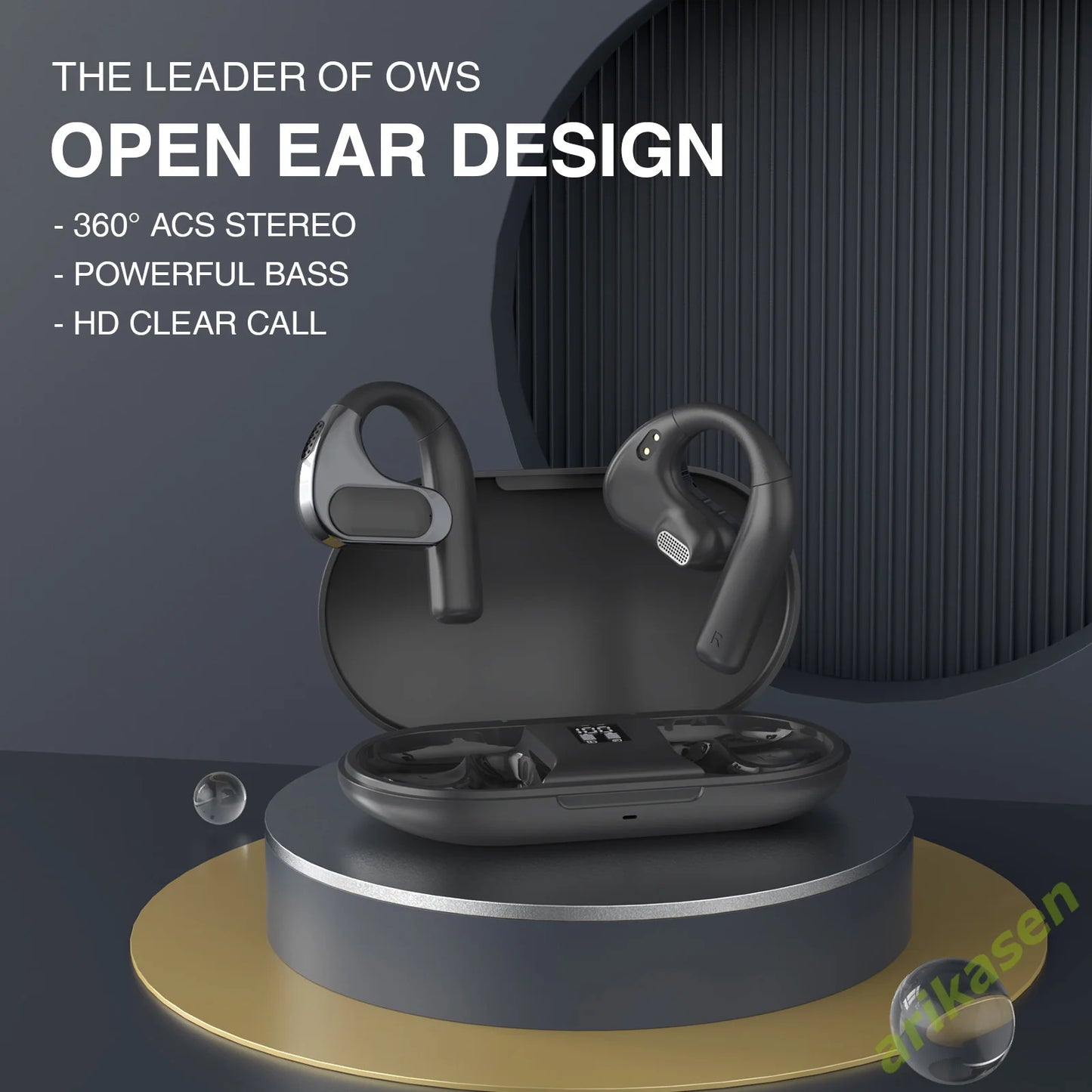 True Open Ear Headphones for Long-Lasting Comfort Bluetooth Headphones 52H Playtime App EQ Wireless Earbuds for Driving Office