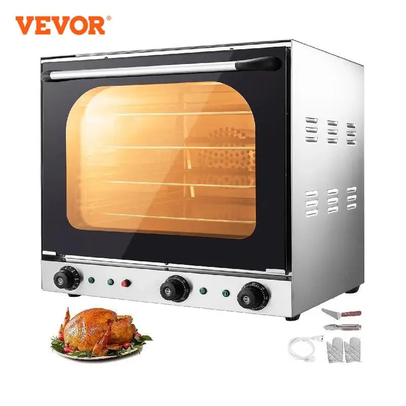 VEVOR Convection Oven 4500W with Spray Commercial 60L 4-Tier Electric Tabletop Pizza Grill Toaster Oven Home Kitchen Appliances