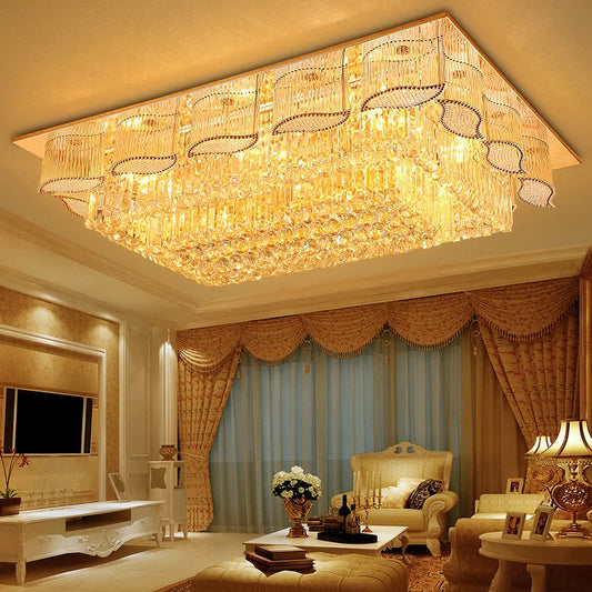 Gold Crystal Ceiling Lamp Living Room Plafonnier led Deckenleuchte Luminaire Plafonnier led Moderne Plafondlamp Ceiling Lights