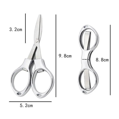 Mini Scissors Foldable Kitchen Bar Utensils 23g Makeup Scissors Portable Home Supplies Silver Stainless Steel Scissors Small Abs