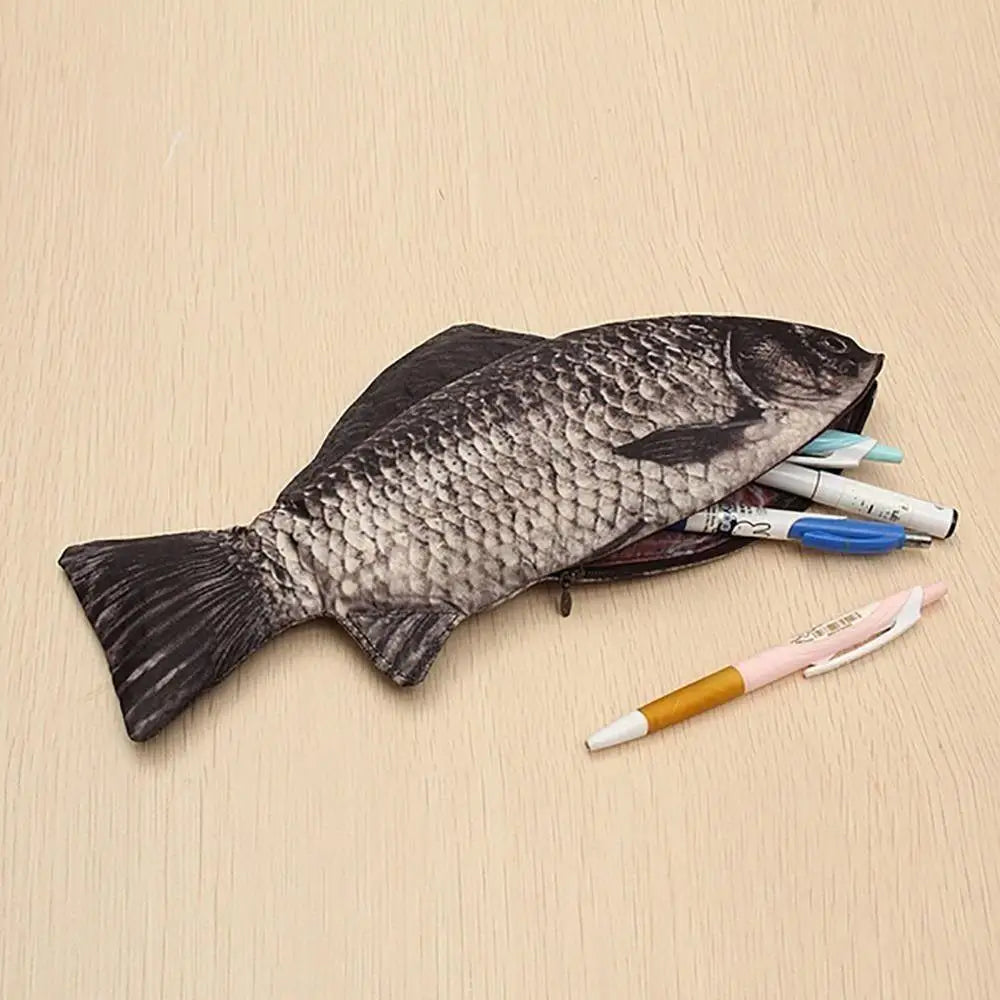 Funny Fish Shape Pencil Case Wallet Animal Cartoon Handbag Organizer Stationery Pencil Box Study Supplies