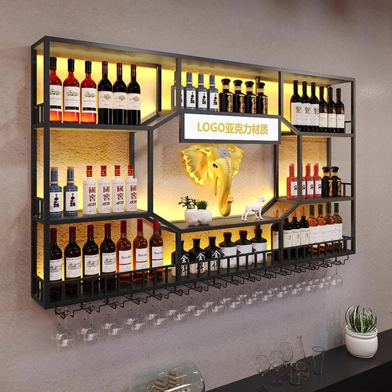 Movable Commercial Bar Wine Storage Mini Cabinet Living Room Simple Closet Farmhouse Furniture Bottle Modern Luxury Cottage Rack