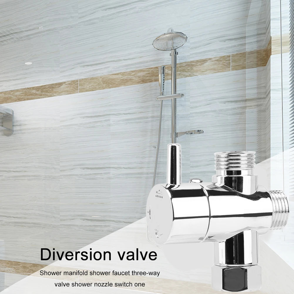 3 Way Shower Head Diverter Valve G1/2 Three Function Switch Adapter Connector Head faucet Bathroom Accessories