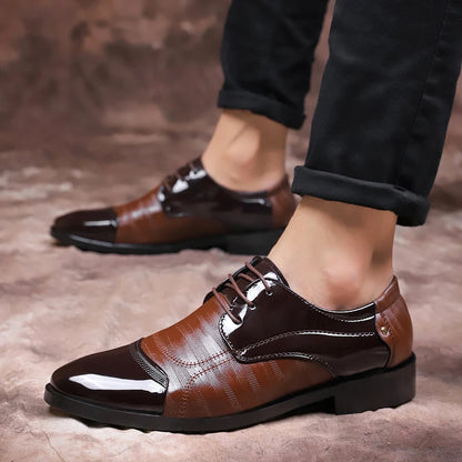 Business Dress Men Shoes lace up Luxury Mens Shoes Patent Leather Oxford Shoe Men Oxfords Footwear Leather Shoes big size 48