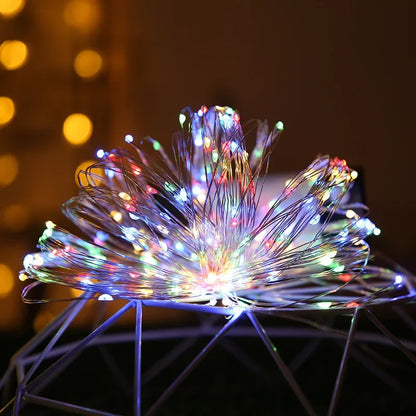 2/5/10M LED Copper Wire Light String Fairy Garland Battery Powered Garden Bedroom Party Wedding Christmas New Year Ornament